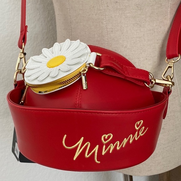 Loungefly-Stitch Shoppe Handbags - Loungefly Stitch Shoppe-Minnie Mouse Daisy Hat Crossbody Bag